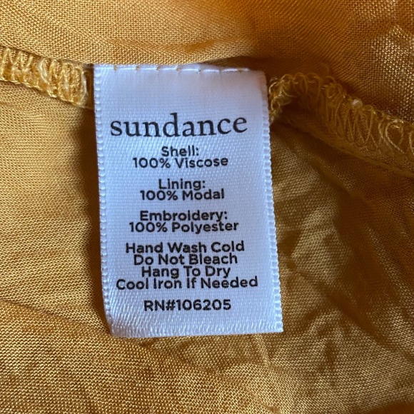 Sundance Yellow Embroidered Bell Sleeve Top, Size Large - Picture 12 of 12